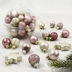 Набор елочных мини-украшений Christmas Gift: Розовые Облака, 30 шт, пластик Kaemingk фото 1