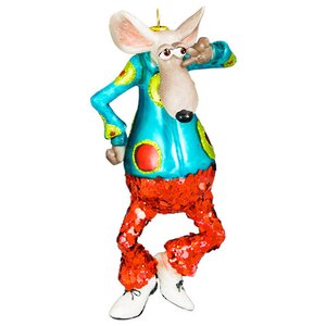 Елочная игрушка Крыса Фернандо - Танцор Диско 14 см, стекло, подвеска Holiday Classics фото 1