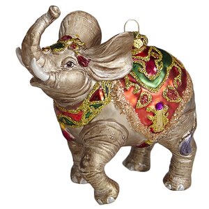 Елочная игрушка Слон 12 см, стекло, подвеска Holiday Classics фото 1