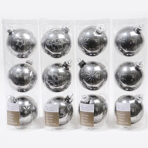 Набор стеклянных елочных шаров Совершенство 7 см серый шерстяной, 3 шт Kaemingk фото 5