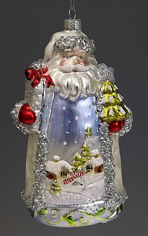 Дед Мороз в белой шубе, 16см