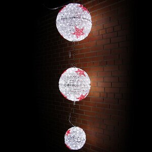Каскад светящихся шаров, 165 см, уличный, прозрачные акриловые нити, 300 холодных белых светодиодов, IP65 Экорост фото 1