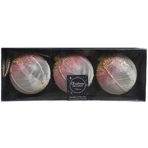 Набор стеклянных шаров Прованс 8 см розовый, 3 шт Kaemingk фото 2
