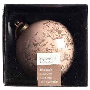 Винтажный шар Мраморный 8 см розовое шампанское, стекло Kaemingk фото 3