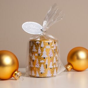 Новогодняя свеча Golden Forest 8 см Омский Свечной фото 2