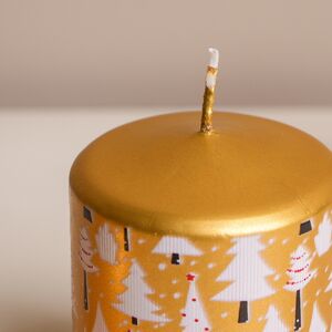 Новогодняя свеча Golden Forest 8 см Омский Свечной фото 4