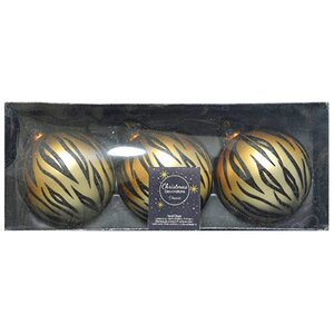 Набор стеклянных шаров Сафари Шик: Tiger Print 8 см, 3 шт Kaemingk фото 2