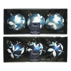 Набор стеклянных шаров Saronno 8 см голубой, 3 шт Kaemingk фото 3
