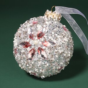 Набор стеклянных шаров Diamante Fiore 8 см белый, 3 шт Kaemingk фото 2