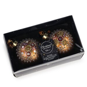 Набор стеклянных шаров Avaratto 8 см карамельный, 2 шт Kaemingk фото 3