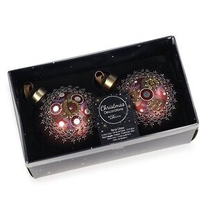 Набор стеклянных шаров Avaratto 8 см бургунди, 2 шт Kaemingk фото 3