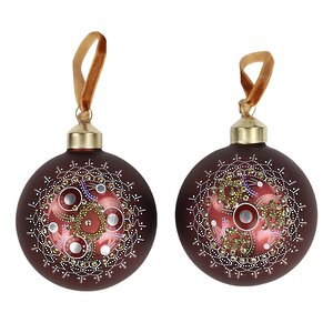 Набор стеклянных шаров Avaratto 8 см бургунди, 2 шт Kaemingk фото 5