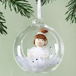 Стеклянный шар с композицией Нежная фея Джесс 8 см, подвеска Kaemingk фото 2