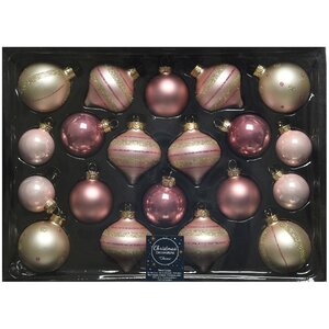 Набор стеклянных шаров Christmas Candy: Нежно-розовый, 4-6 см, 20 шт