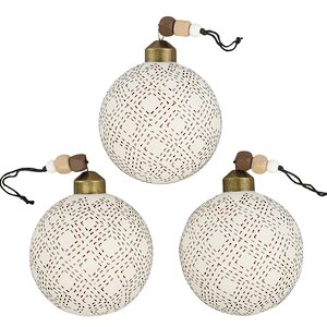 Набор стеклянных шаров Walnut Geometry 8 см, 3 шт Kaemingk фото 4