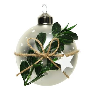 Набор стеклянных шаров Листья Омелы 8 см, 3 шт, серебряный Kaemingk фото 5