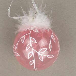 Набор стеклянных елочных шаров Снежная Ветвь 8 см розовый бутон, 3 шт Kaemingk фото 2