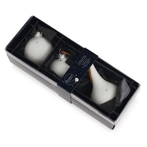 Набор стеклянных елочных игрушек Marguerite 6-10 см молочный, 3 шт, подвеска Kaemingk фото 3