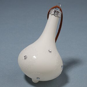 Набор стеклянных елочных игрушек Marguerite 6-10 см молочный, 3 шт, подвеска Kaemingk фото 5