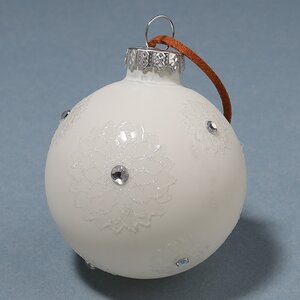 Набор стеклянных елочных игрушек Marguerite 6-10 см молочный, 3 шт, подвеска Kaemingk фото 4