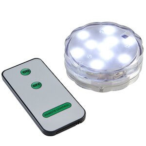Светодиодная водонепроницаемая лампа Aquanika 7 см, белые LED с пультом управления, на батарейках Star Trading фото 2