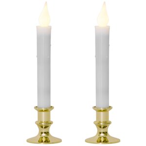 Столовая электрическая свеча Элиза в золотом подсвечнике 23 см, 2 шт, на батарейках Star Trading фото 2
