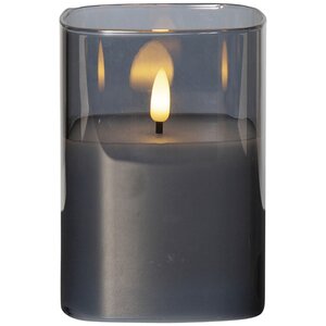 Восковая LED свеча в колбе с имитацией пламени Flamme 12.5*9 см в дымчатом стакане Star Trading фото 2