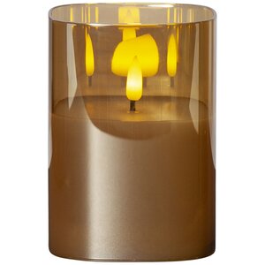 Восковая LED свеча с имитацией пламени Flamme 12.5*9 см в бронзовом стакане Star Trading фото 2