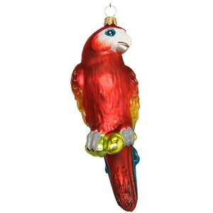 Стеклянная елочная игрушка Попугай Домиано 16 см, красный, подвеска GMC z.o.o. фото 2