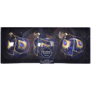 Набор стеклянных шаров Феникс Ламетта 8 см, 3 шт Kaemingk фото 2