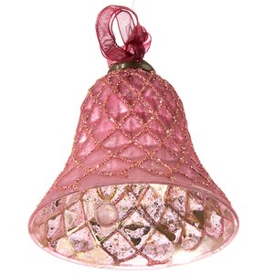 Набор стеклянных колокольчиков Грани красоты розовые, 8 см, 2 шт, подвеска Kaemingk фото 4