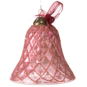 Набор стеклянных колокольчиков Грани красоты розовые, 8 см, 2 шт, подвеска Kaemingk фото 3