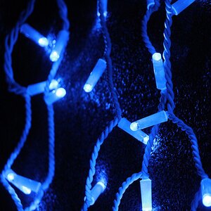 Светодиодный занавес 2*3 м, 925 синих LED ламп, белый каучук, соединяемый, IP65 Экорост фото 3