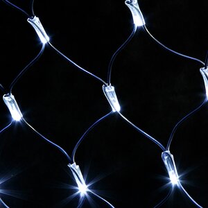 Гирлянда Сетка 2*1 м, 160 холодных белых LED ламп, черный КАУЧУК, соединяемая, IP65 Экорост фото 2