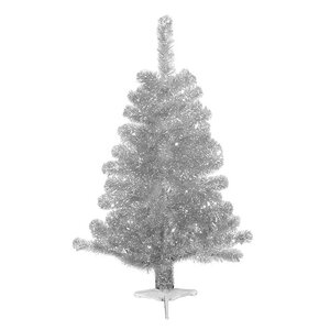 Искусственная серебряная елка Северное Сияние 120 см, фольга