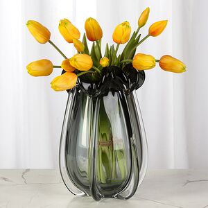 Стеклянная ваза Ferguson 30 см серая EDG фото 2