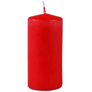 Свеча столбик 125*60 мм, красная Омский Свечной фото 2