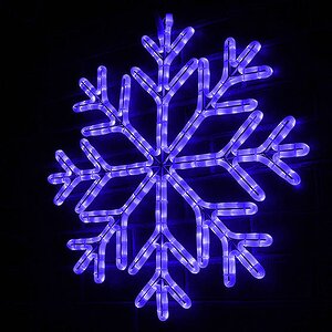 Снежинка из дюралайта, уличная, 60*60 см, синий, IP65 Экорост фото 2