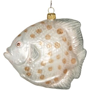 Стеклянная елочная игрушка Рыбка Нориэль 12 см, подвеска