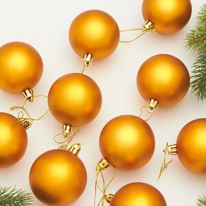 Набор пластиковых шаров Liberty 6 см, 10 шт, янтарная хурма, матовый Winter Deco фото 2