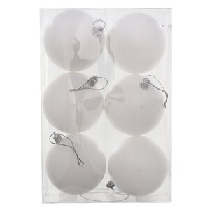 Набор пластиковых шаров Liberty 8 см, 6 шт, белый матовый Winter Deco фото 2