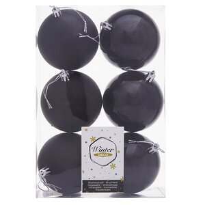 Набор пластиковых шаров Liberty 8 см, 6 шт, черный mix Winter Deco фото 3