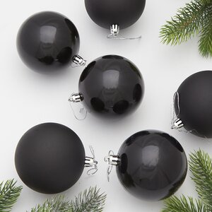 Набор пластиковых шаров Liberty 8 см, 6 шт, черный mix Winter Deco фото 2