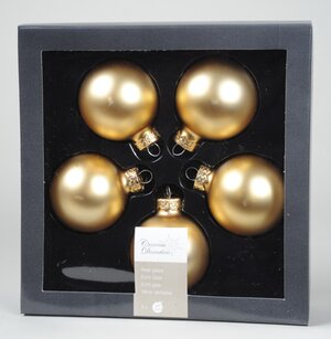 Набор стеклянных шаров 6 см, 5 шт, золотой матовый Kaemingk фото 1