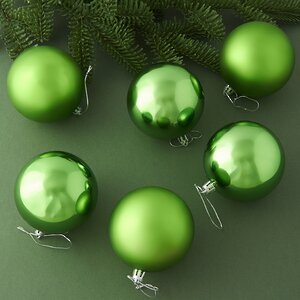 Набор пластиковых шаров Liberty 8 см, 6 шт, зеленый mix Winter Deco фото 1