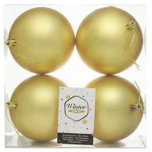 Набор пластиковых шаров Liberty 10 см, 4 шт, королевский золотой матовый Winter Deco фото 2