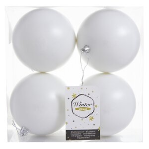 Набор пластиковых шаров Liberty 10 см, 4 шт, белый матовый Winter Deco фото 2