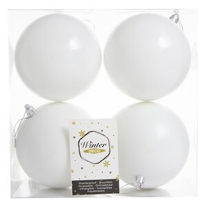 Набор пластиковых шаров Liberty 10 см, 4 шт, белый mix Winter Deco фото 2