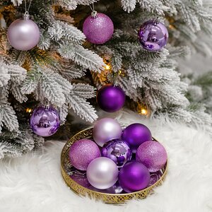 Набор пластиковых шаров Celebration 6 см персидский бархат, 12 шт Winter Deco фото 5