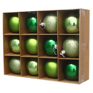 Набор пластиковых шаров Celebration 6 см зеленый, 12 шт Winter Deco фото 2